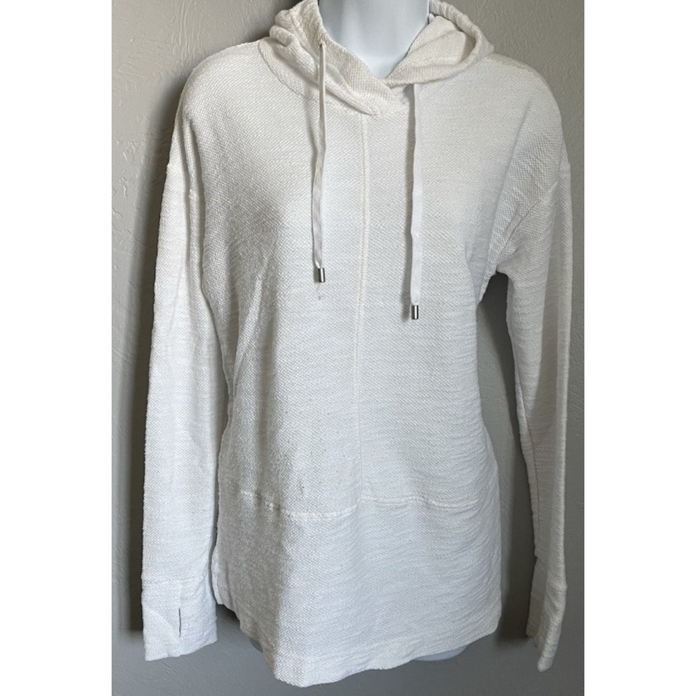 Jones NY Signature Pullover Long‎ Sleeve Hooded Sweater Womens Size Medium White